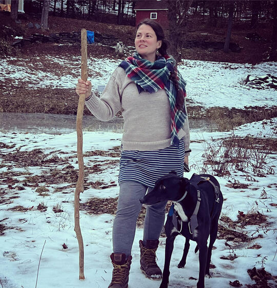 Walking with Tetley the Greyhound